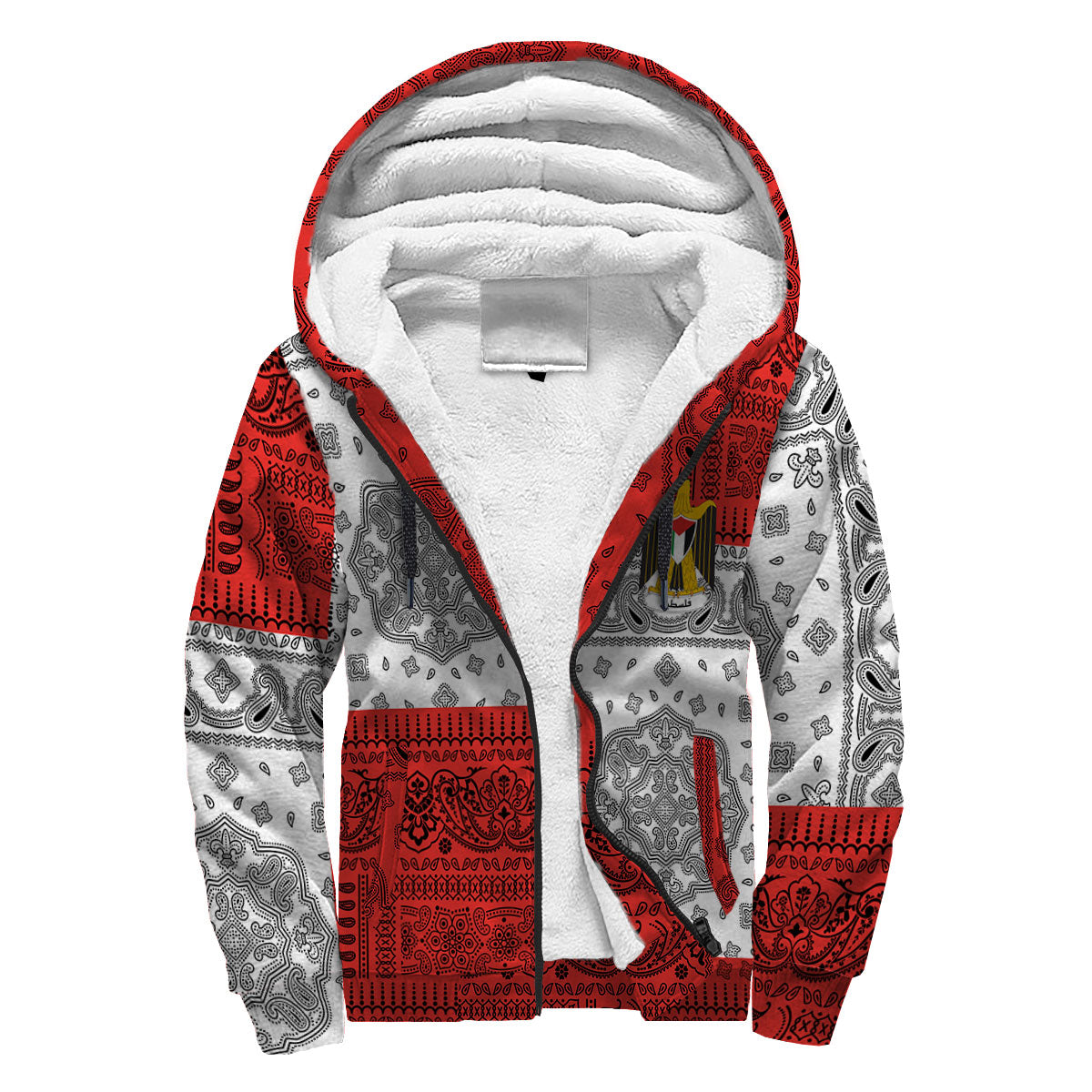 Palestine Sherpa Hoodie Flag And Paisley Basic Style 3