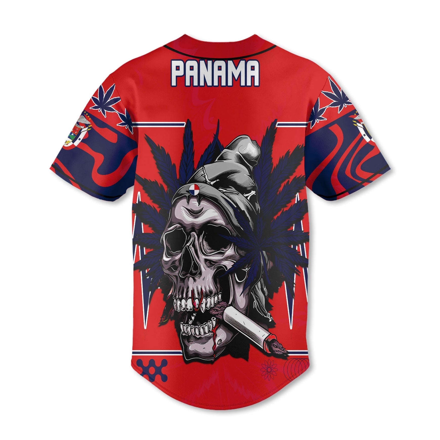 Panama Baseball Jersey Flag & Coat Of Arms Marijuanas Style