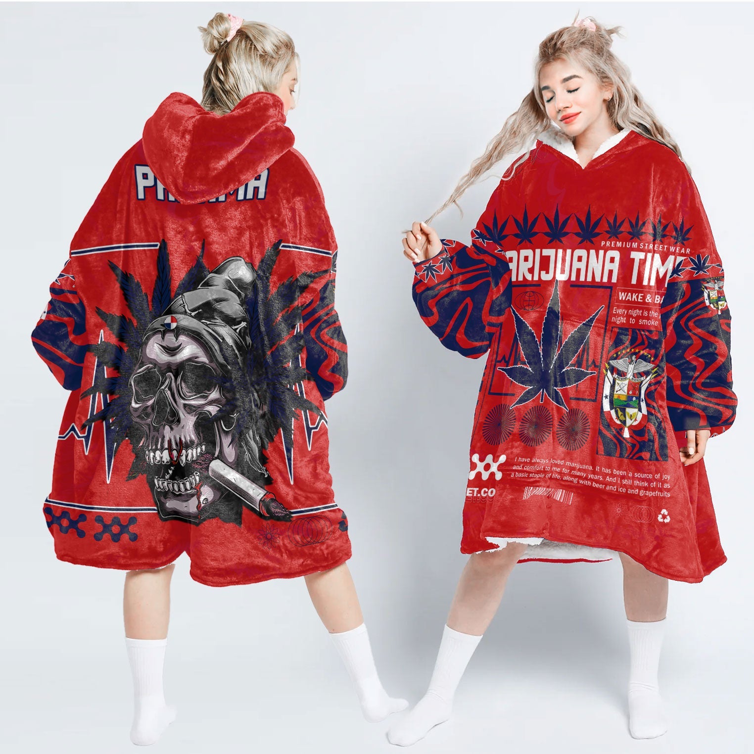 Panama Snug Hoodie Flag & Coat Of Arms Marijuanas Style