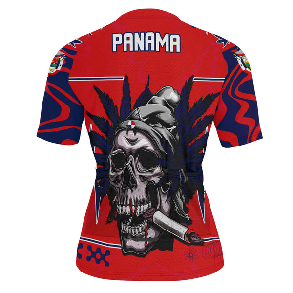 Panama Men's Cycling Jersey Flag & Coat Of Arms Marijuanas Style