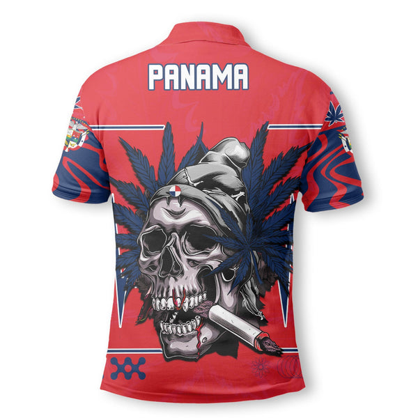 Panama Polo Shirt Flag & Coat Of Arms Marijuanas Style