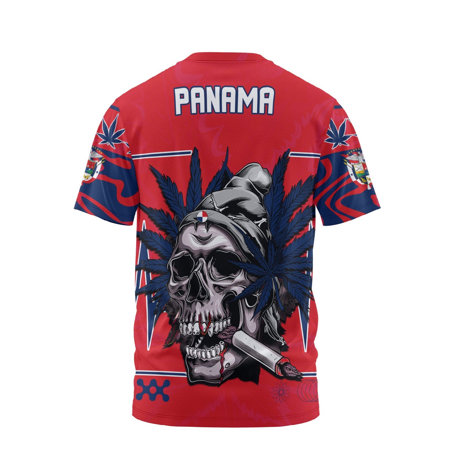 Panama T Shirt Flag & Coat Of Arms Marijuanas Style