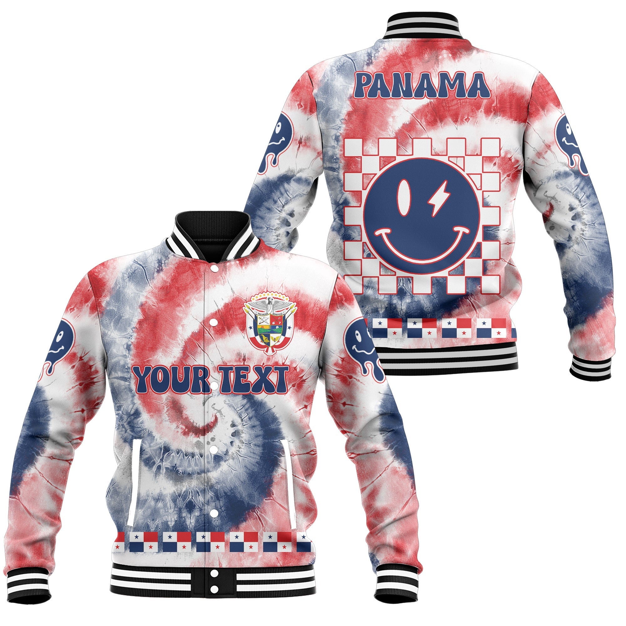 Panama Baseball Jacket Custom Tie Dye Style 1