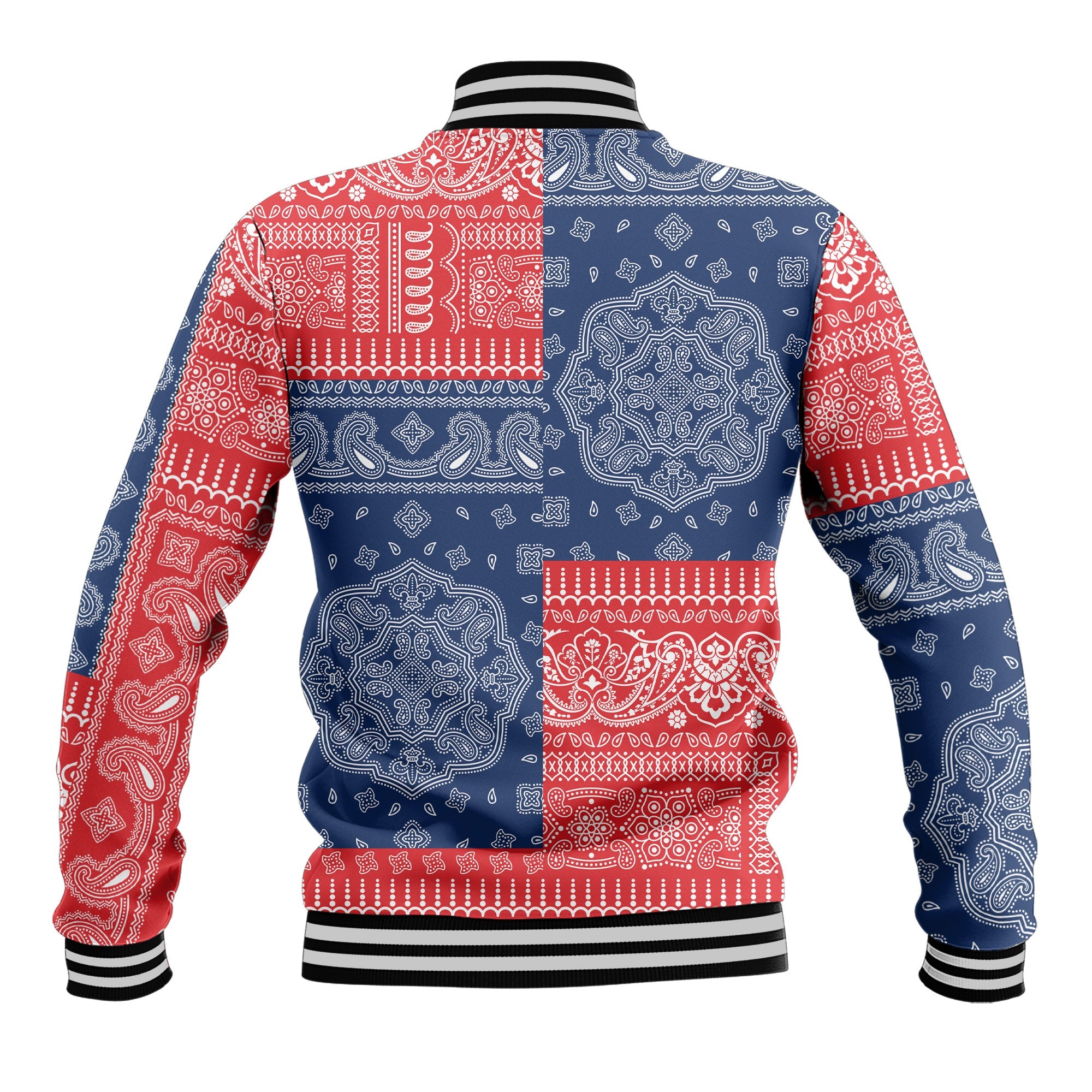 Panama Baseball Jacket Flag And Paisley Basic Style 3