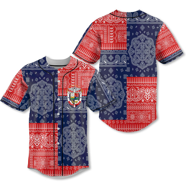 Panama Baseball Jersey Flag And Paisley Basic Style 1