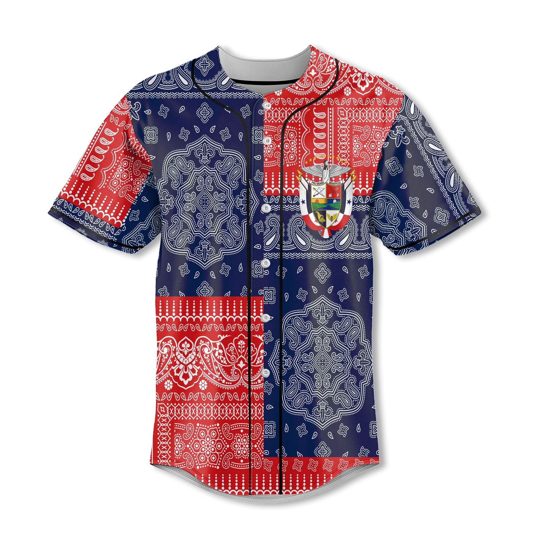 Panama Baseball Jersey Flag And Paisley Basic Style 2