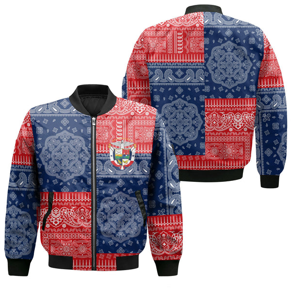 Panama Bomber Jacket Flag And Paisley Basic Style 1