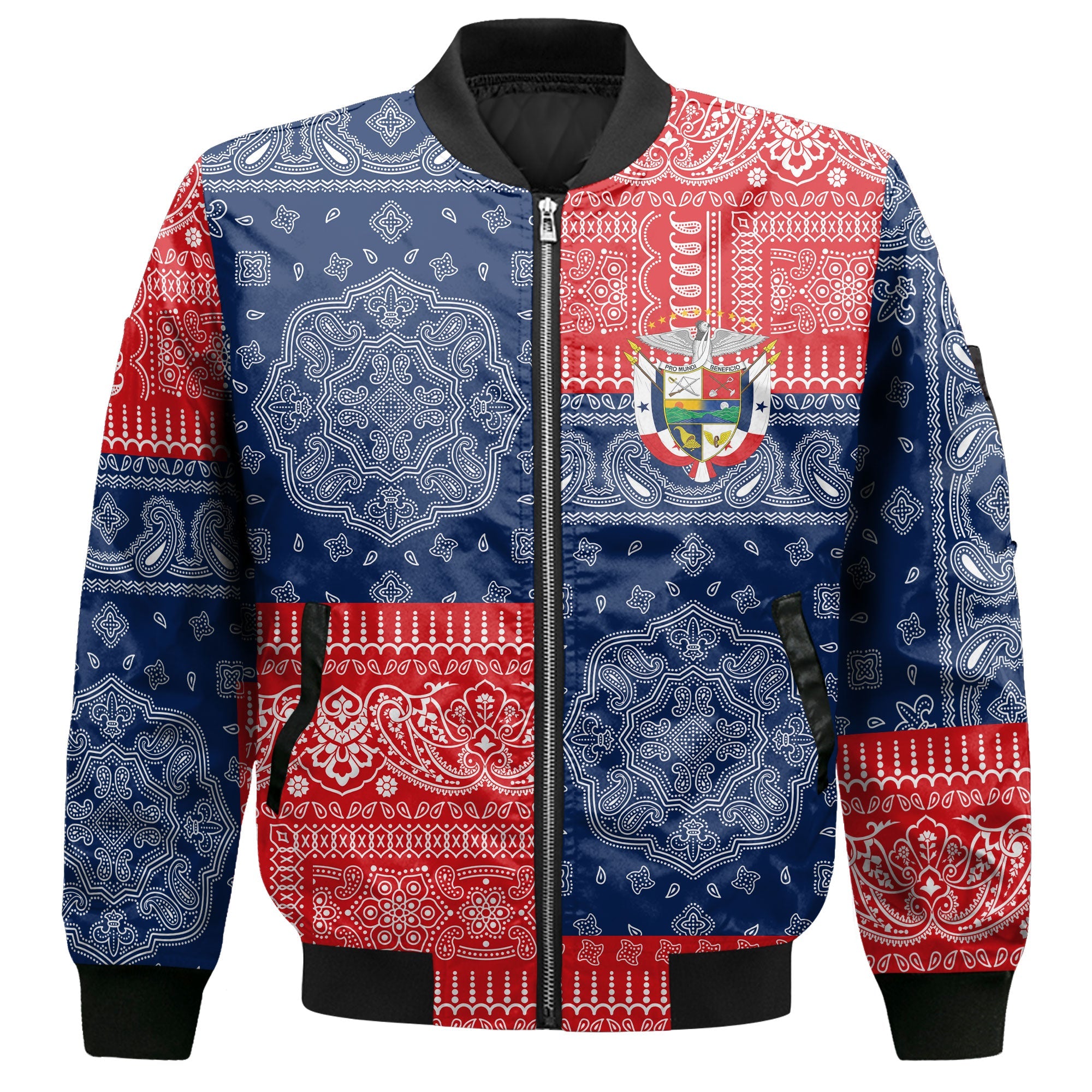 Panama Bomber Jacket Flag And Paisley Basic Style 2