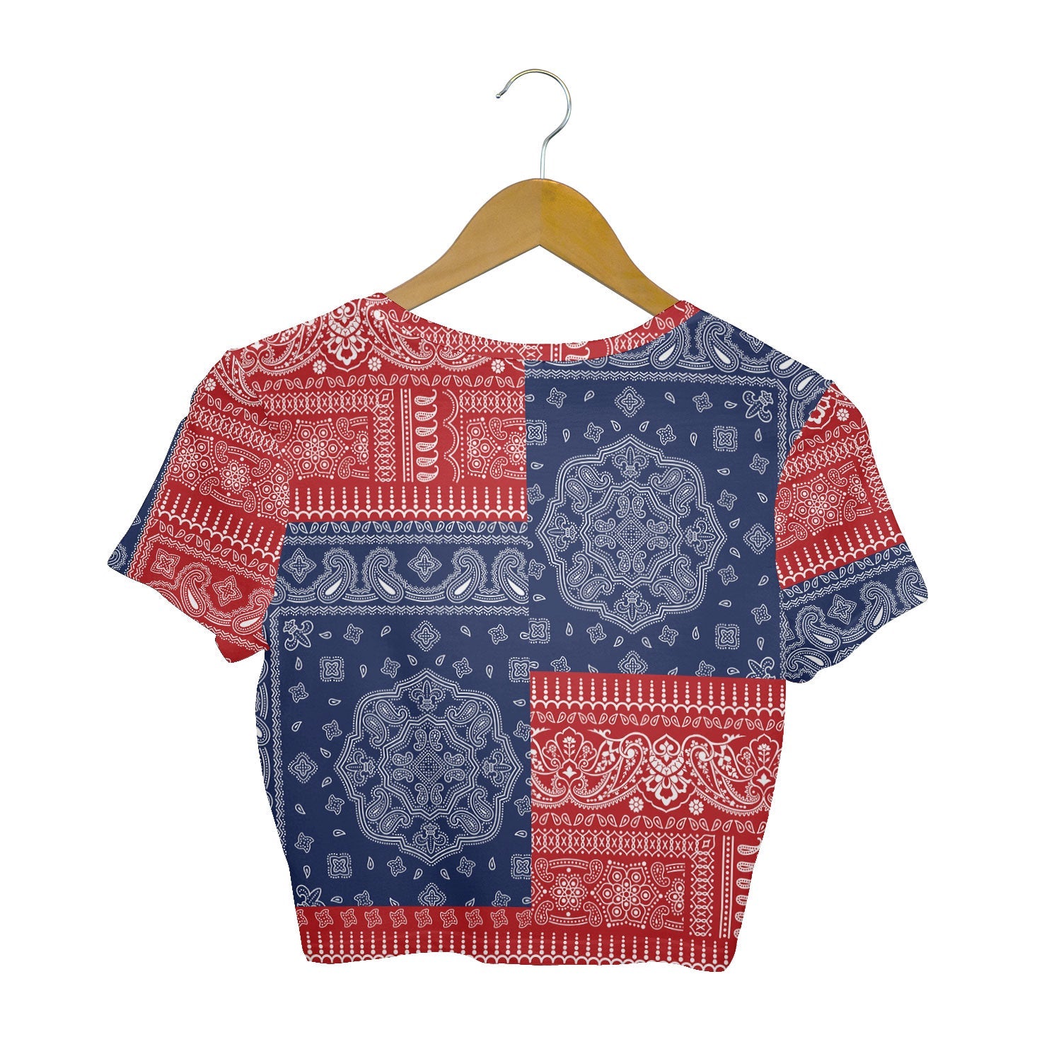 Panama Croptop T Shirt Flag And Paisley Basic Style 2