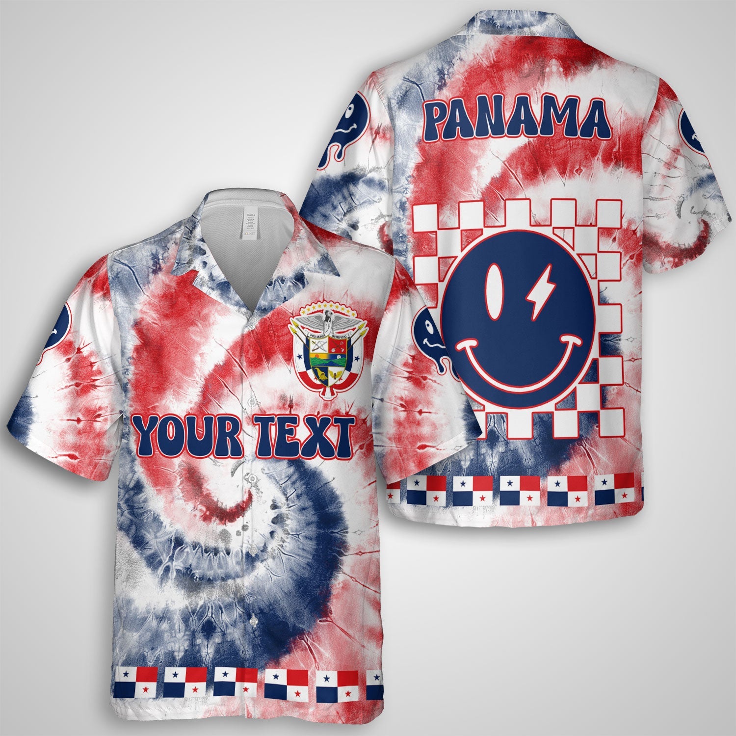 Panama Hawaiian Shirt Custom Tie Dye Style 1