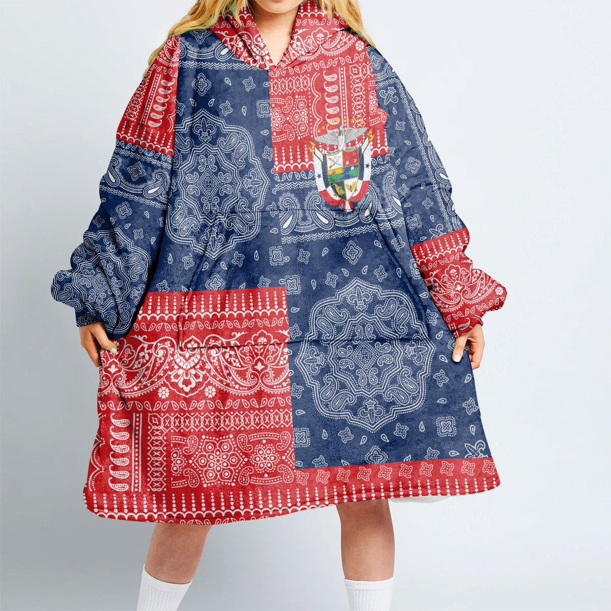 Panama Hoodie Blanket Flag And Paisley Basic Style 2