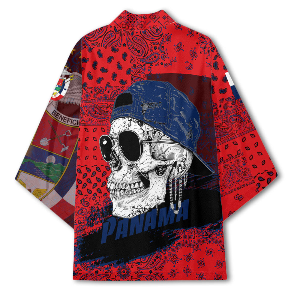 Panama Kimono Paisley Flag And Skull Style 3