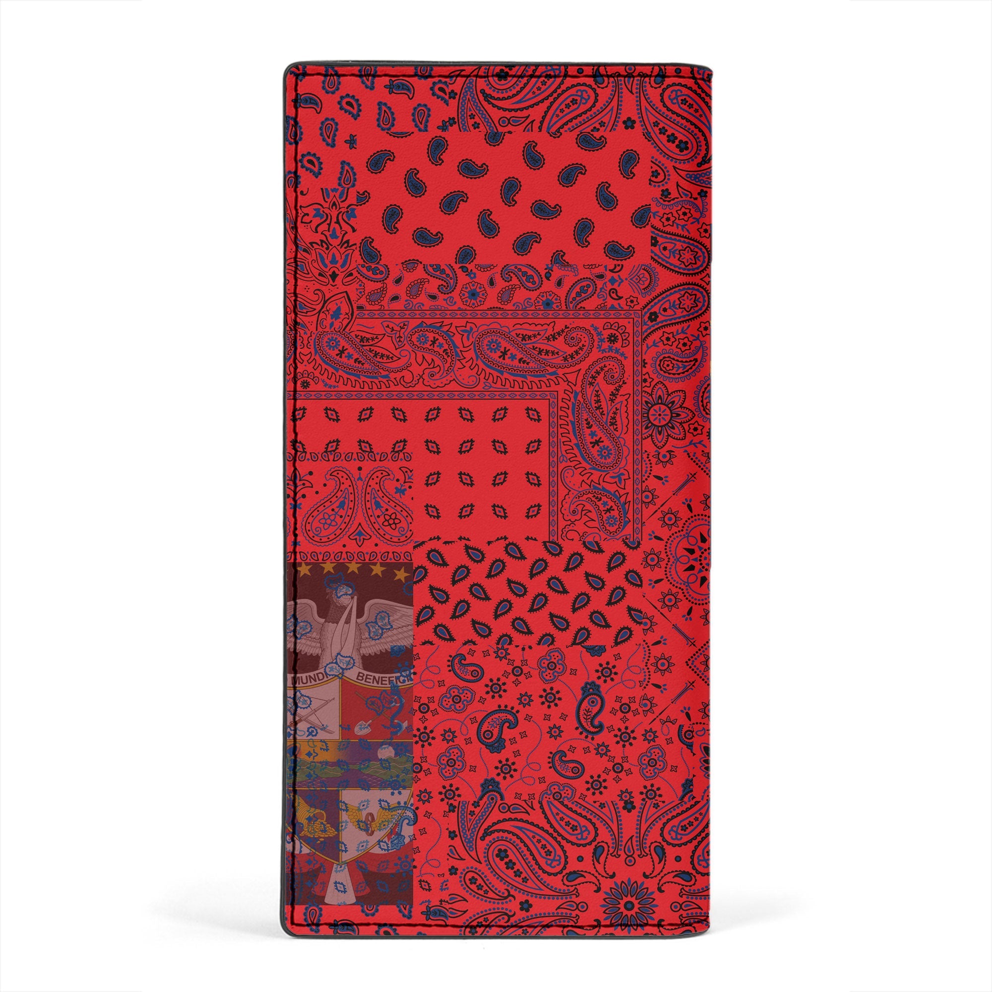 Panama Leather Wallet Paisley Flag And Skull Style 2