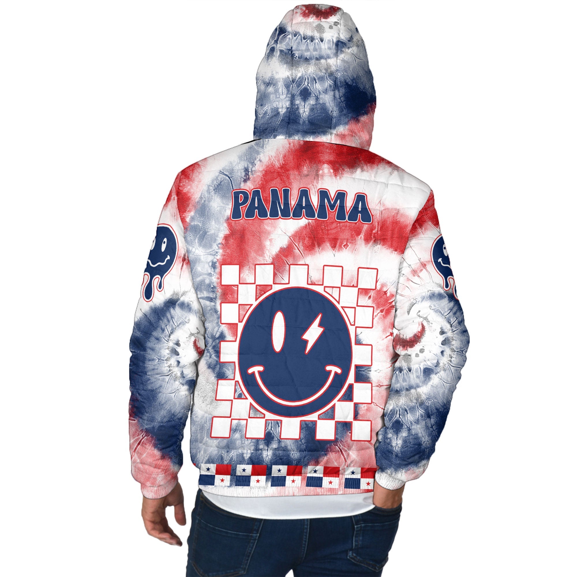 Panama Men Hooded Padded Jacket Custom Tie Dye Style 3