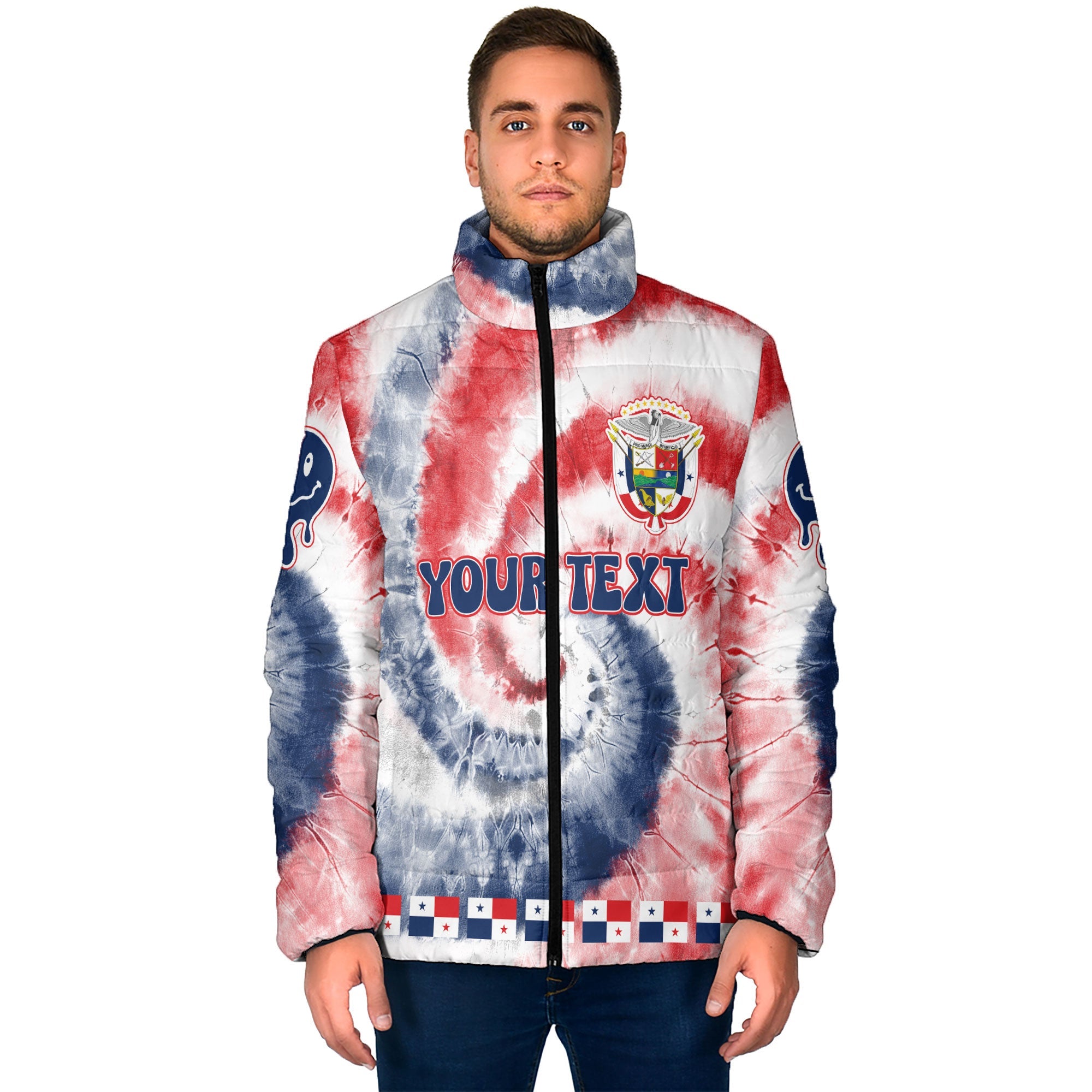 Panama Men Padded Jacket Custom Tie Dye Style 1