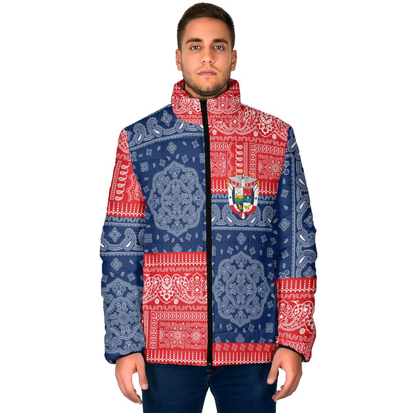 Panama Men Padded Jacket Flag And Paisley Basic Style 1