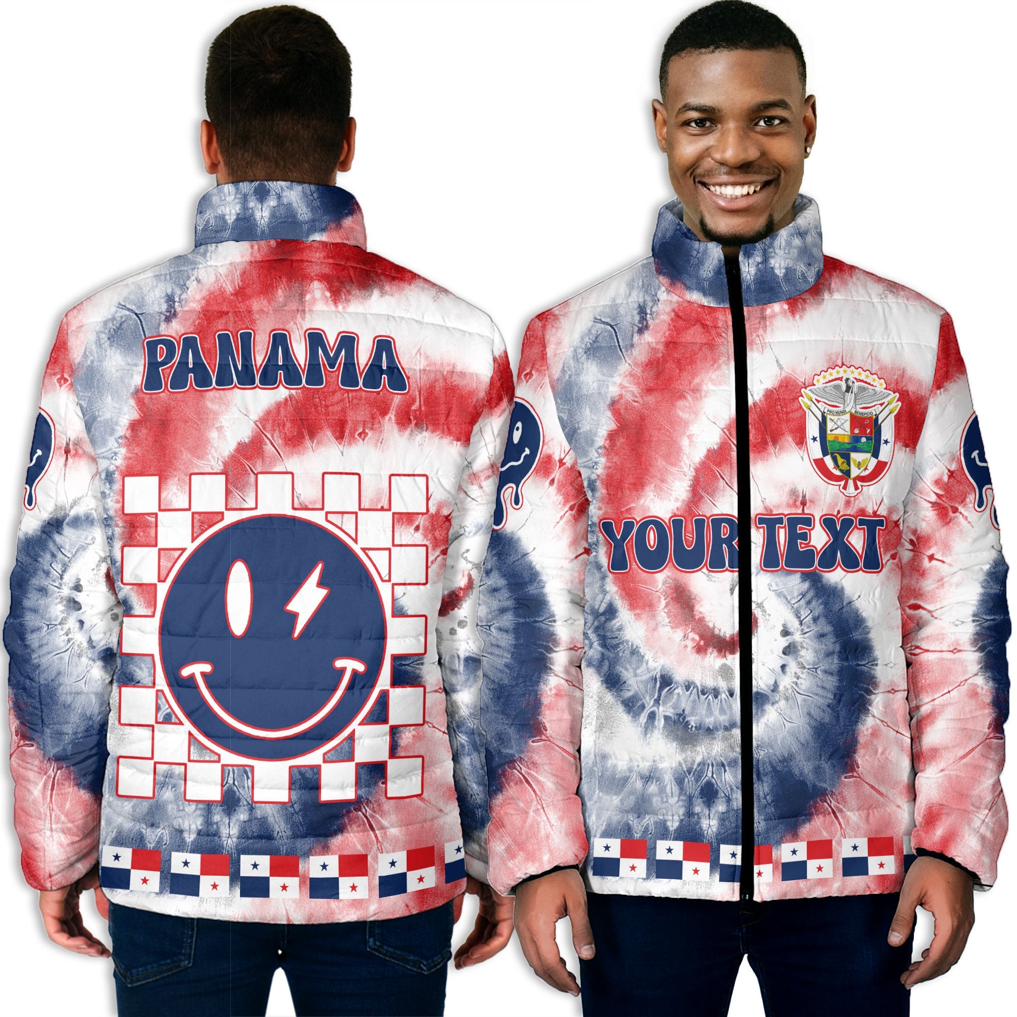 Panama Men Padded Jacket Custom Tie Dye Style 3