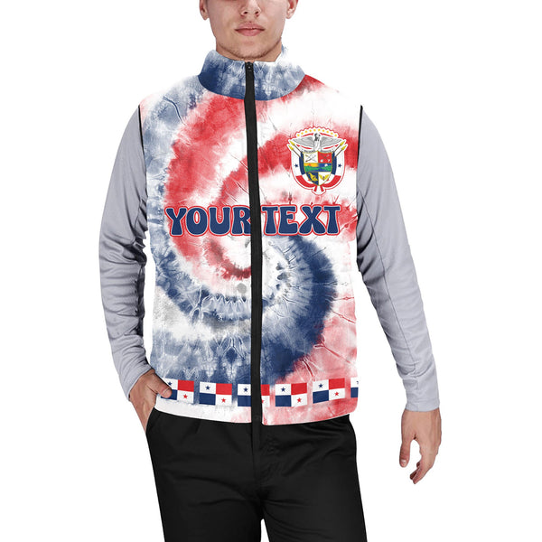 Panama Men Padded Jacket Vest Custom Tie Dye Style 1