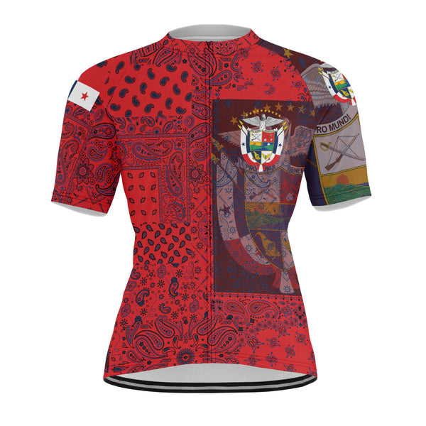 Panama Men Cycling Jersey Paisley Flag And Skull Style 1