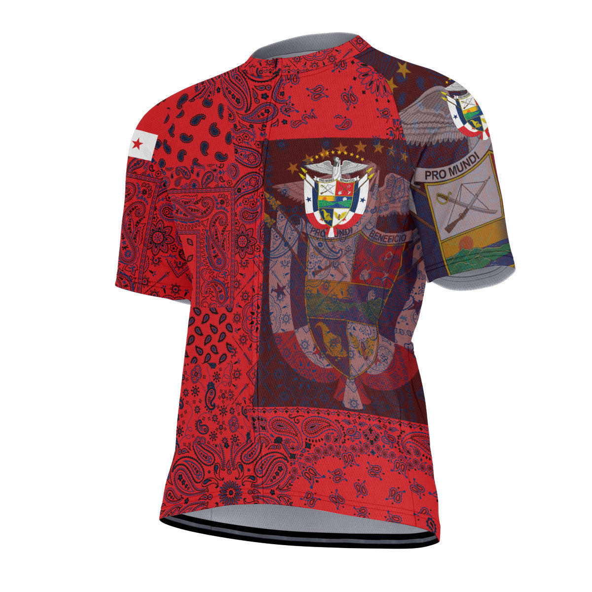 Panama Men Cycling Jersey Paisley Flag And Skull Style 2