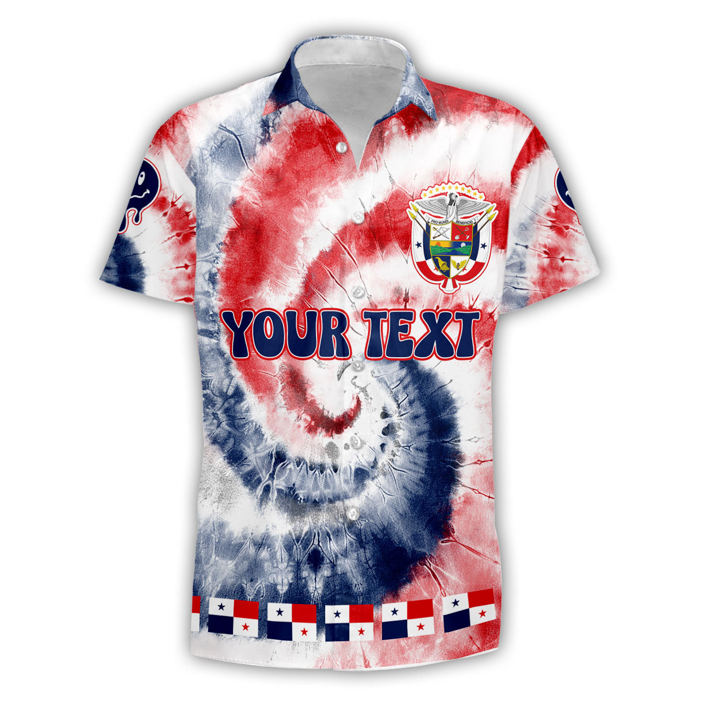 Panama Short Sleeve Shirt Custom Tie Dye Style 1