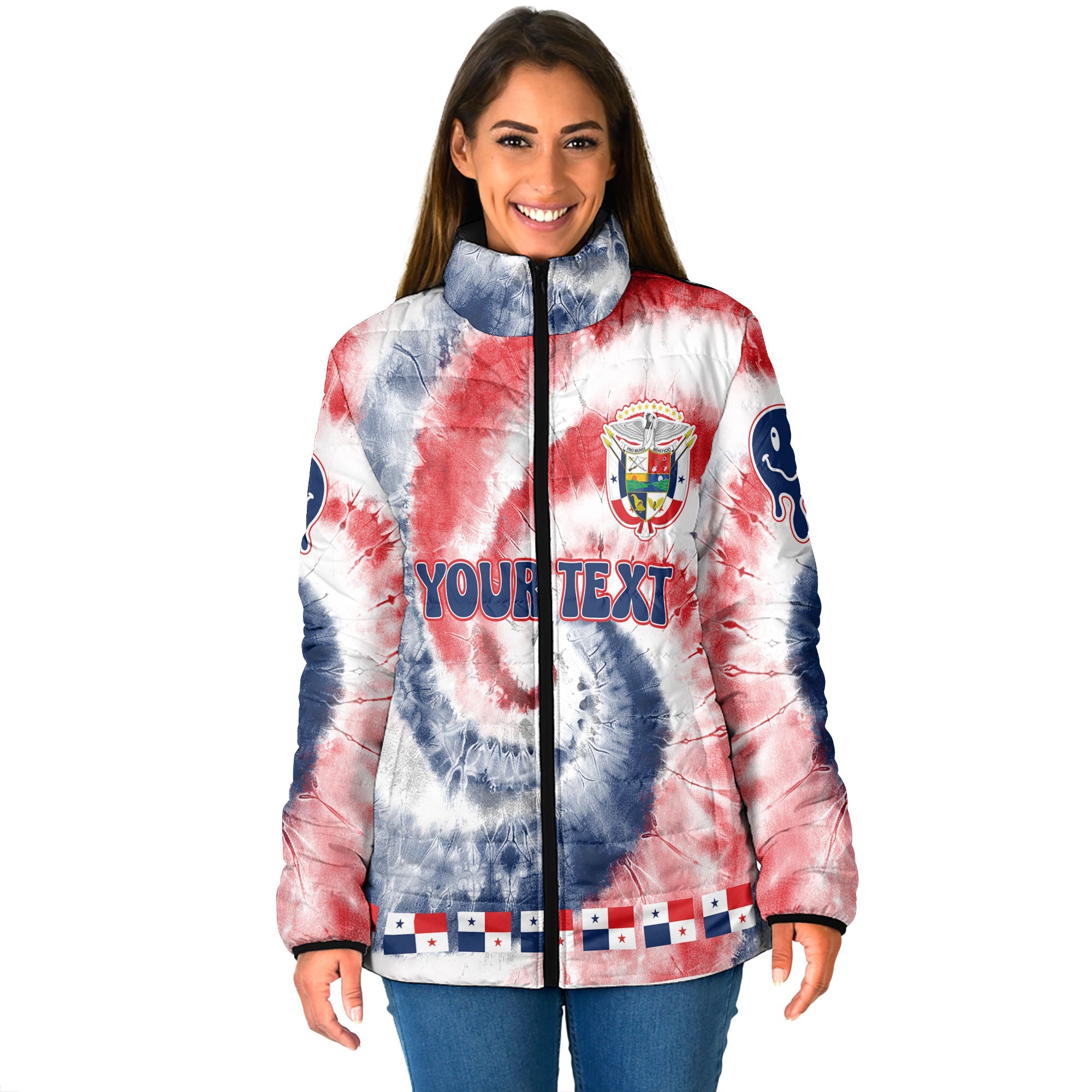 Panama Women Padded Jacket Custom Tie Dye Style 1