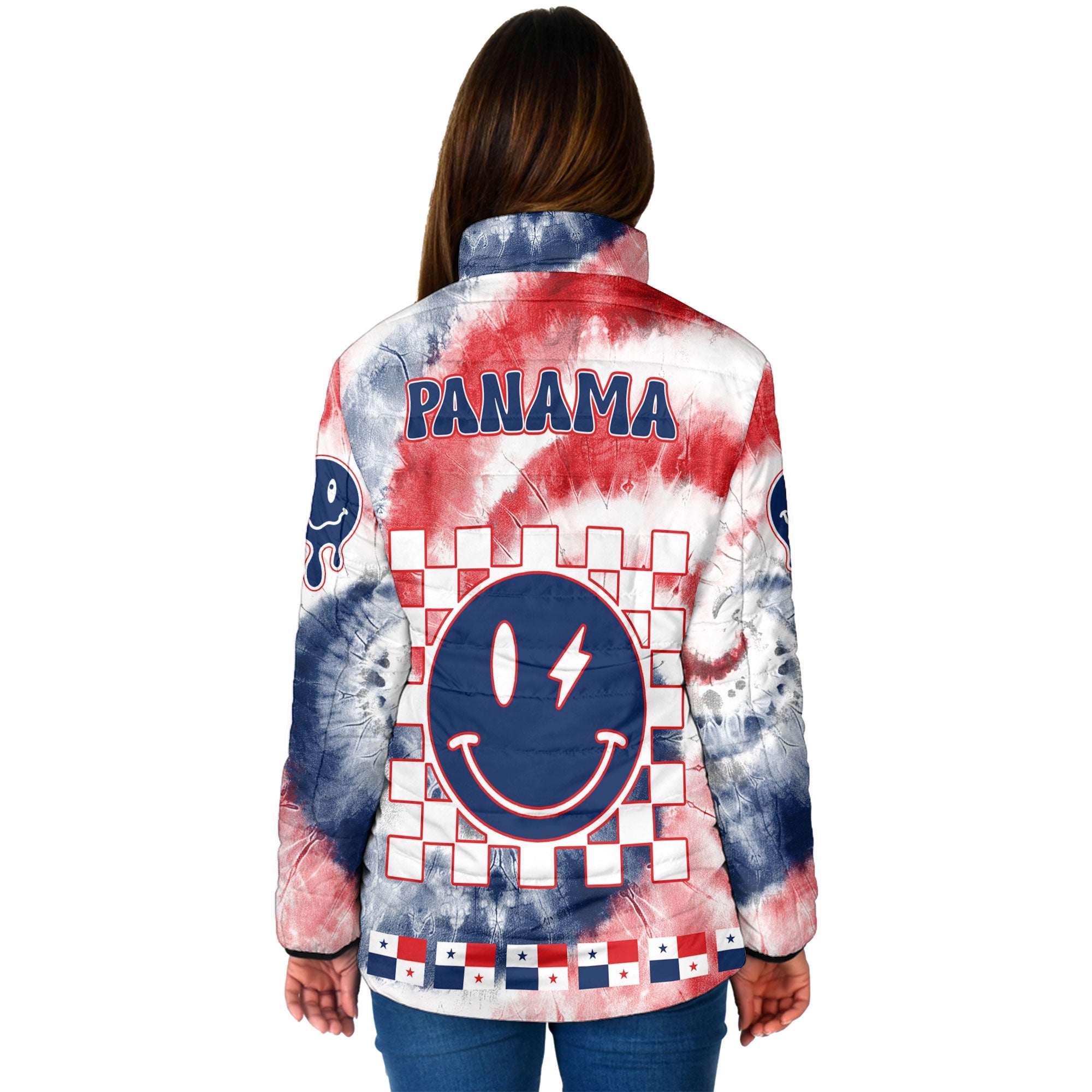 Panama Women Padded Jacket Custom Tie Dye Style 2