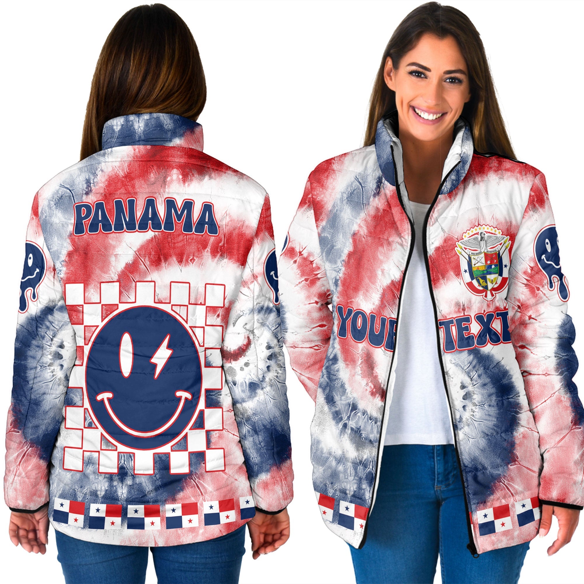 Panama Women Padded Jacket Custom Tie Dye Style 3