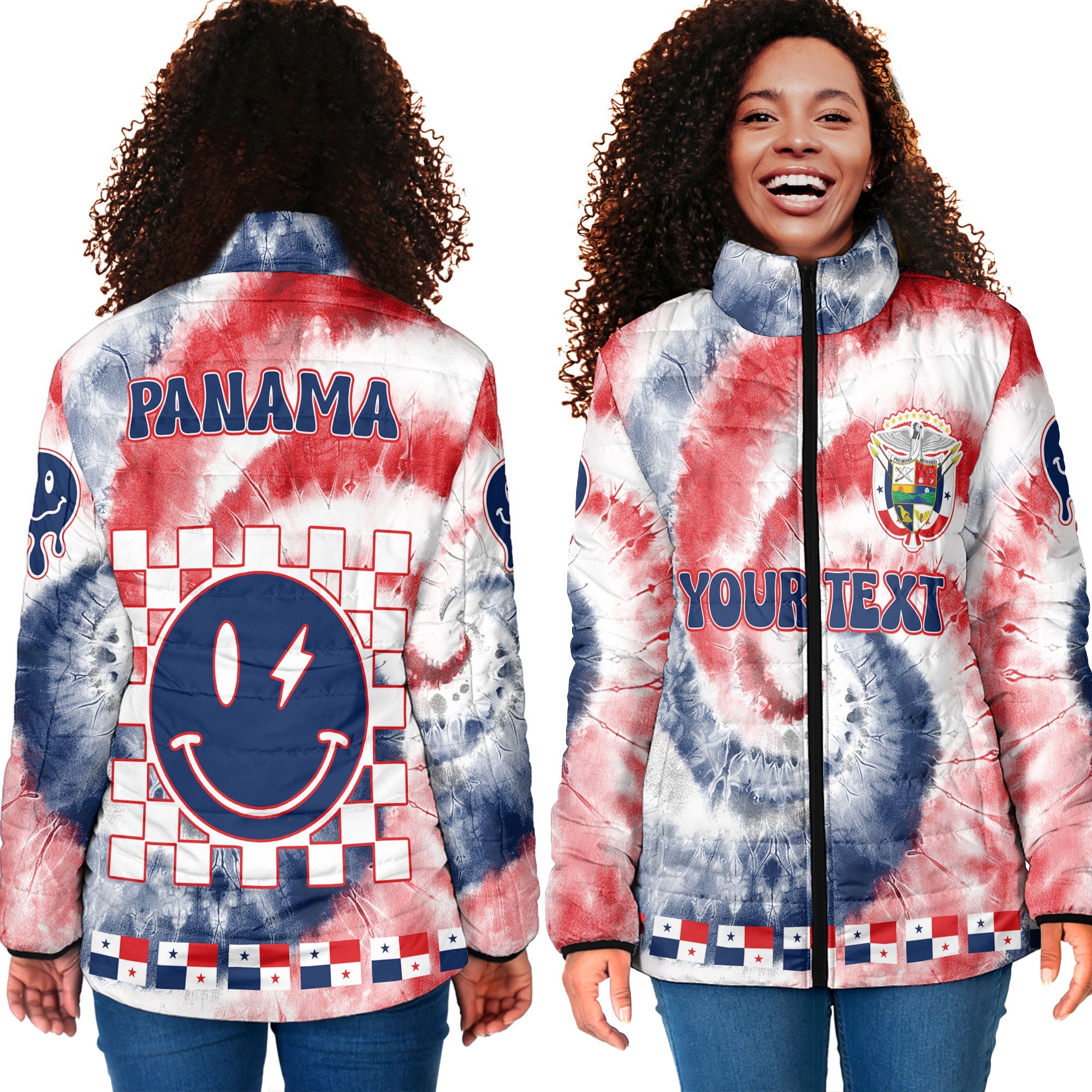 Panama Women Padded Jacket Custom Tie Dye Style 4