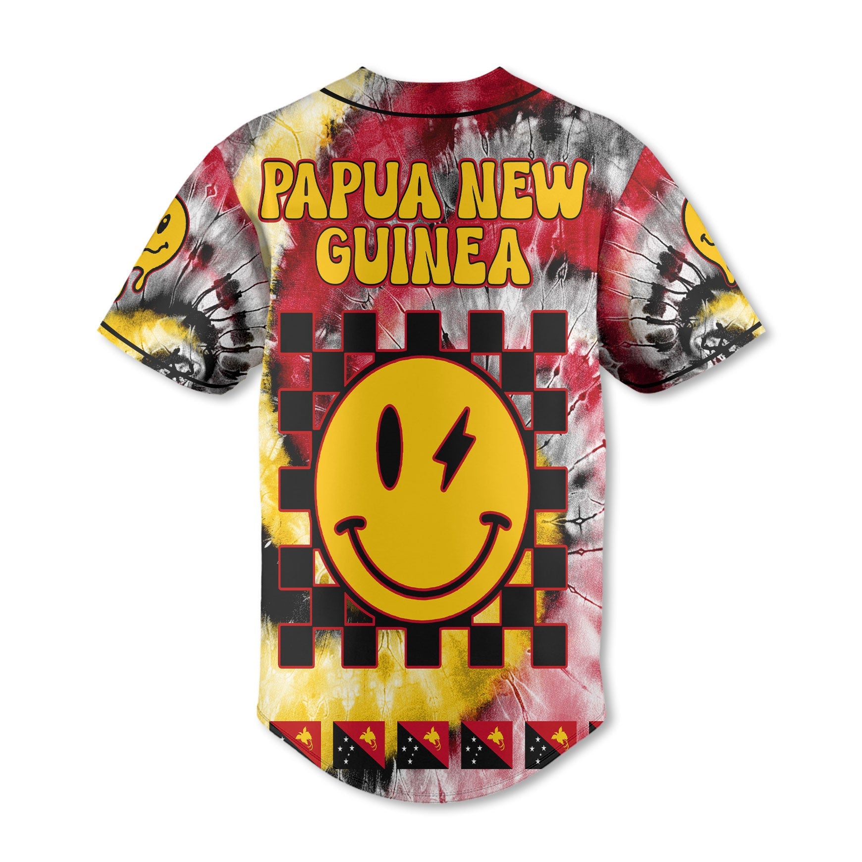 Papua New Guinea Baseball Jersey Custom Tie Dye Style 3