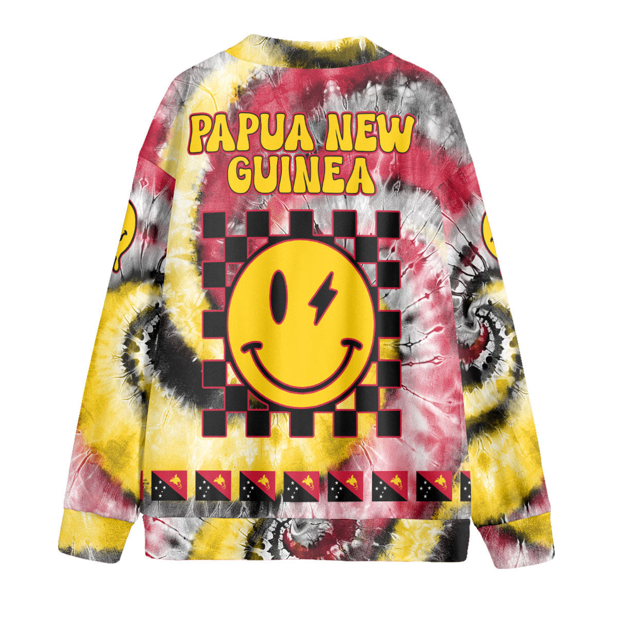 Papua New Guinea Fleece Cardigan Custom Tie Dye Style 2