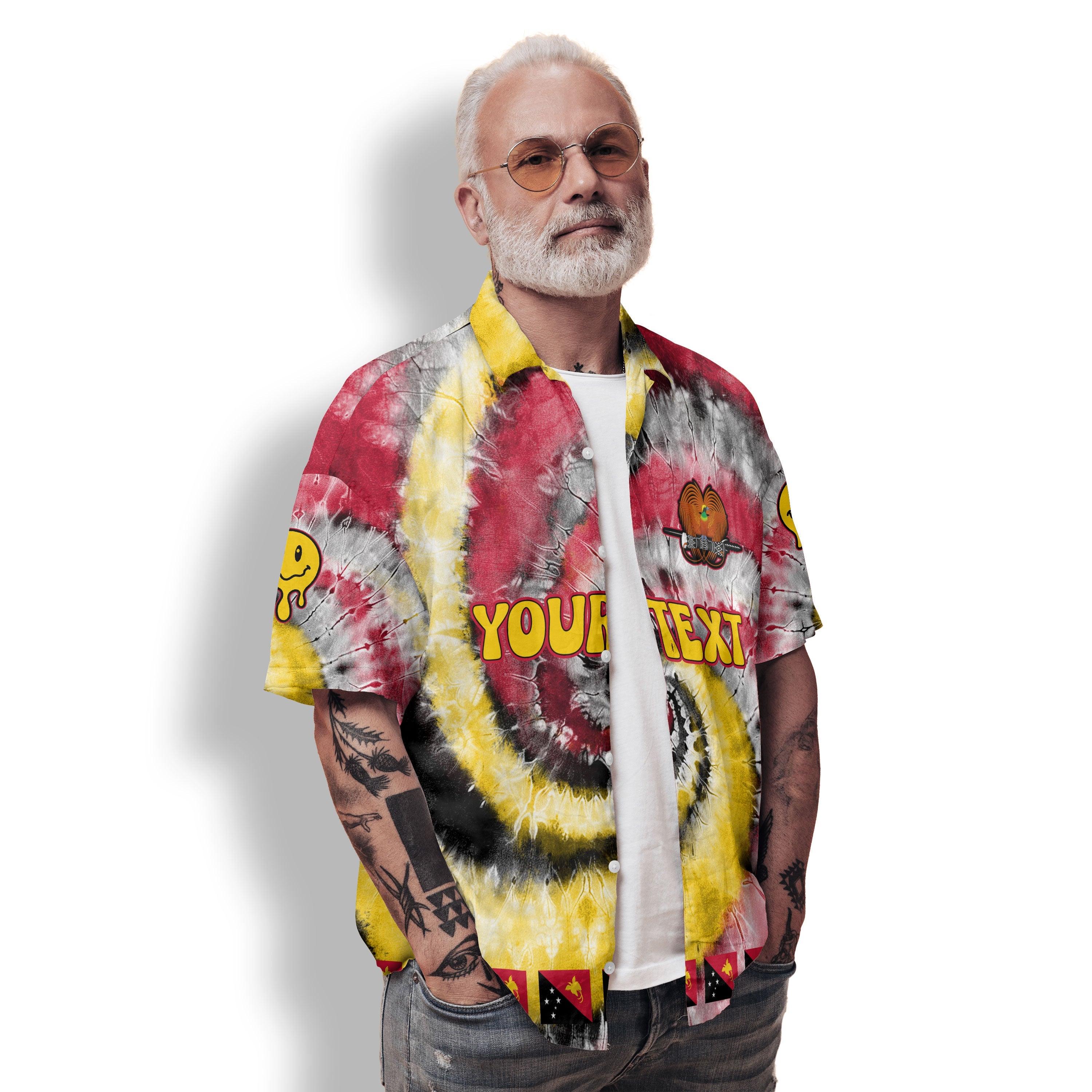 Papua New Guinea Hawaiian Shirt Custom Tie Dye Style 2