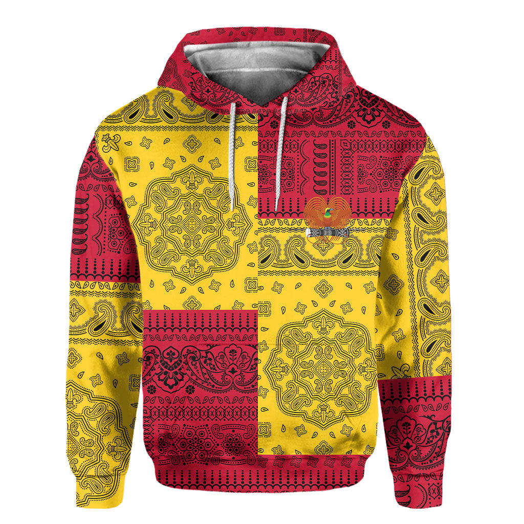 Papua New Guinea Hoodie Flag And Paisley Basic Style 2