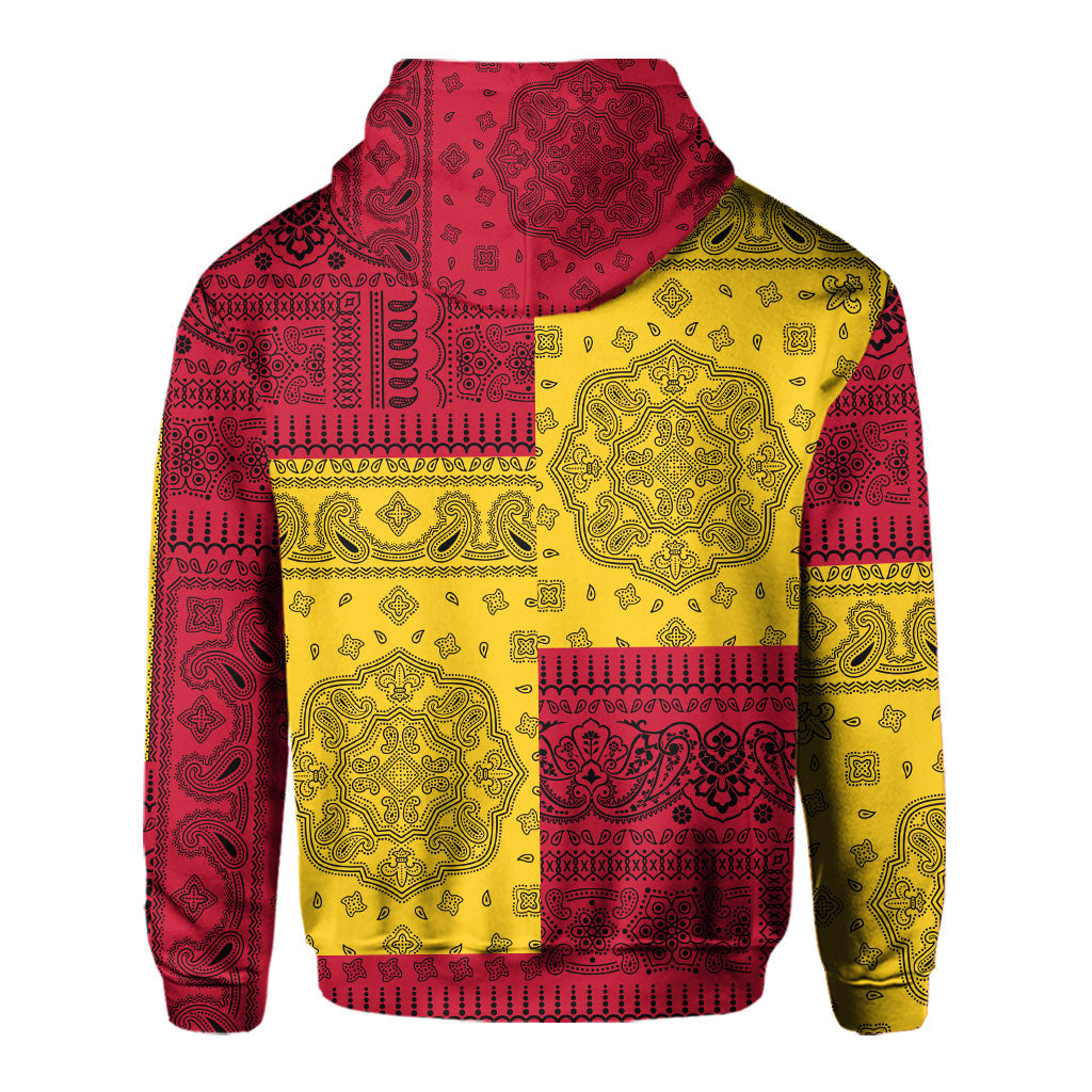 Papua New Guinea Hoodie Flag And Paisley Basic Style 3