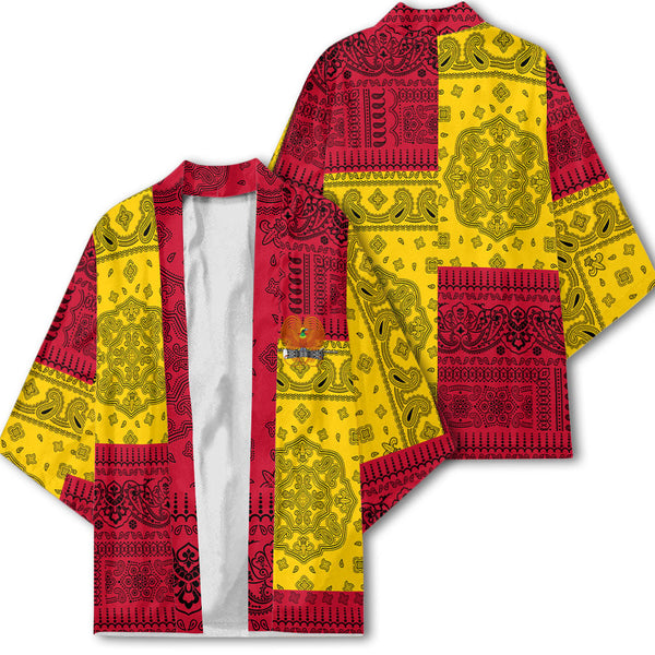 Papua New Guinea Kimono Flag And Paisley Basic Style 1