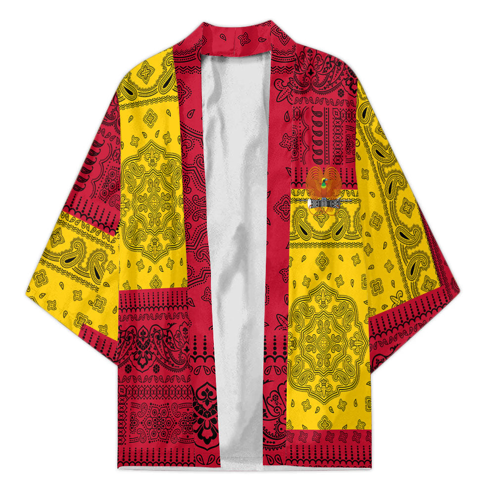 Papua New Guinea Kimono Flag And Paisley Basic Style 2