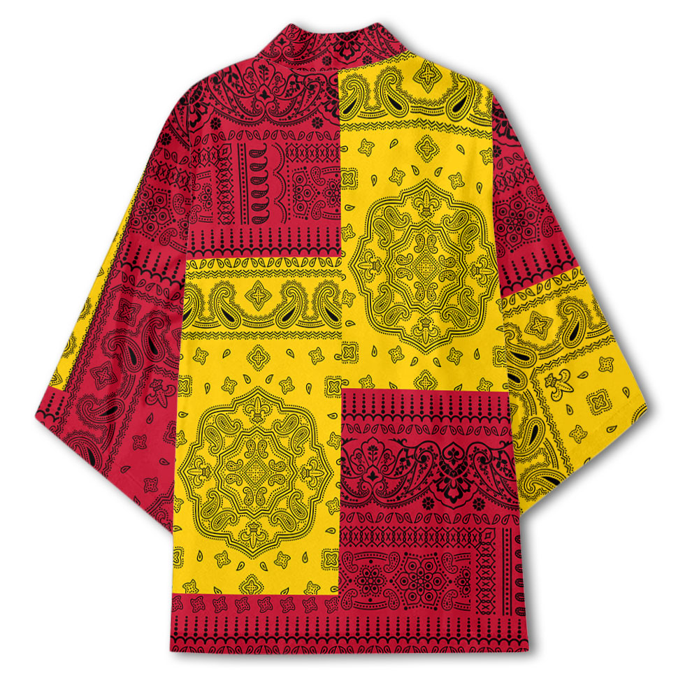 Papua New Guinea Kimono Flag And Paisley Basic Style 3