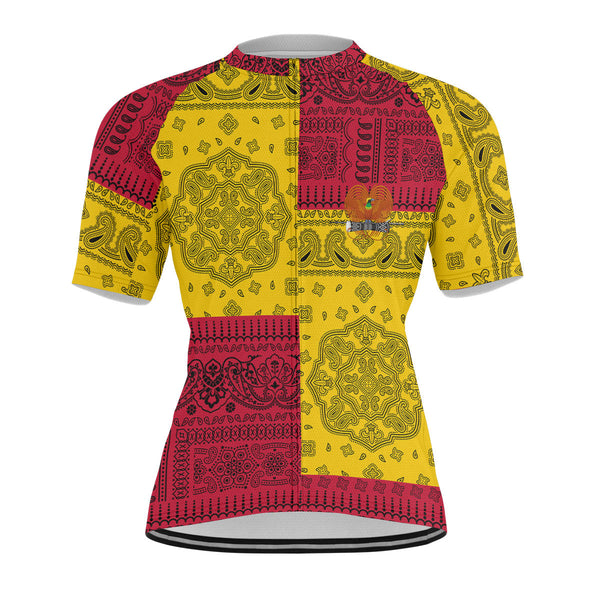 Papua New Guinea Men Cycling Jersey Flag And Paisley Basic Style 1