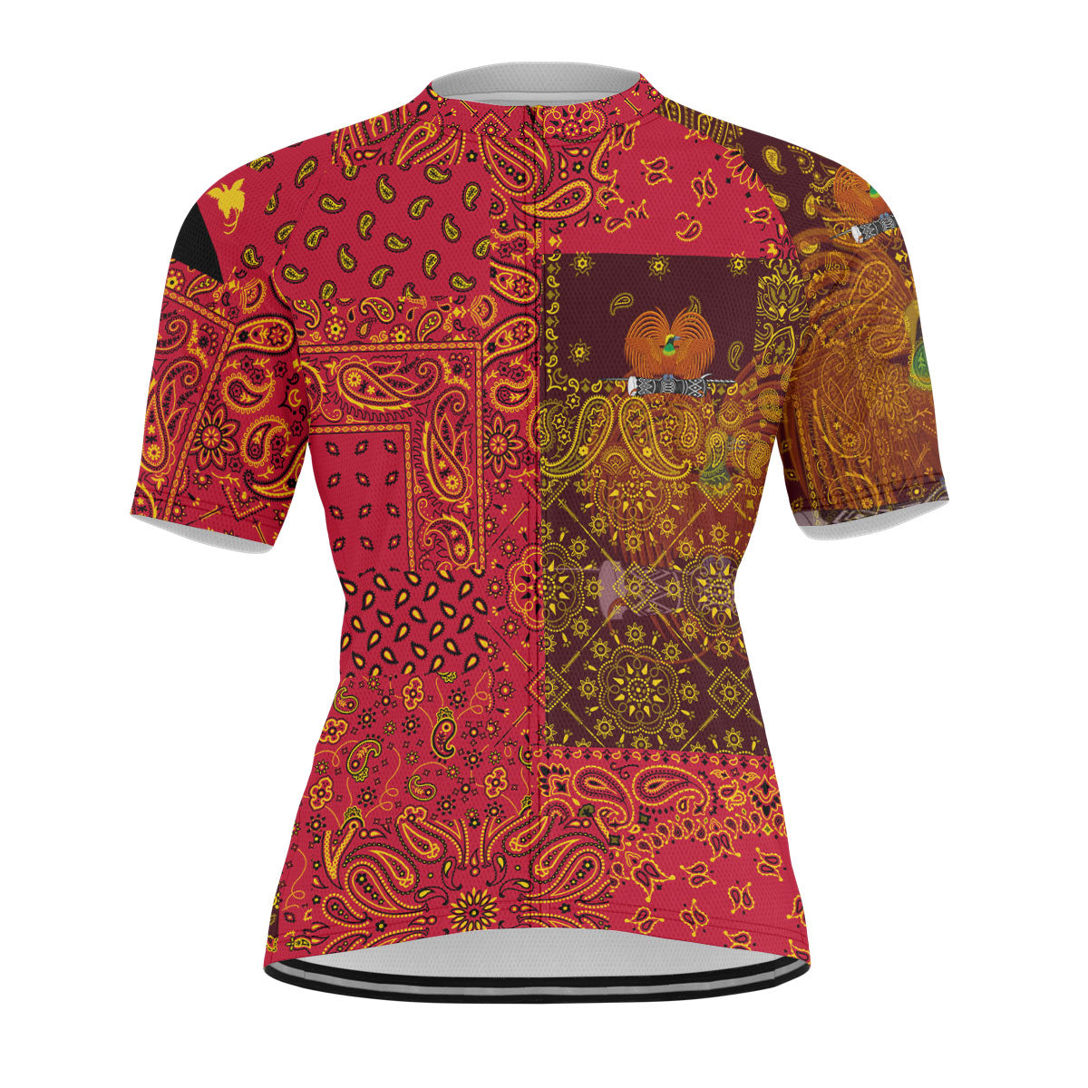 Papua New Guinea Men Cycling Jersey Paisley Flag And Skull Style 1