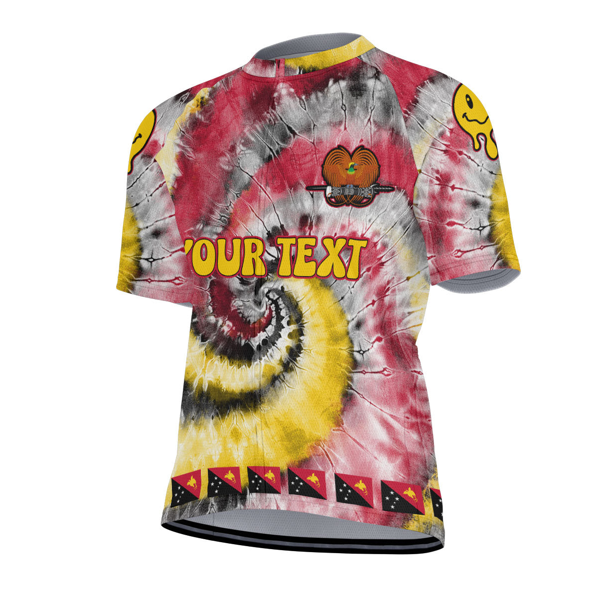 Papua New Guinea Men Cycling Jersey Custom Tie Dye Style 2