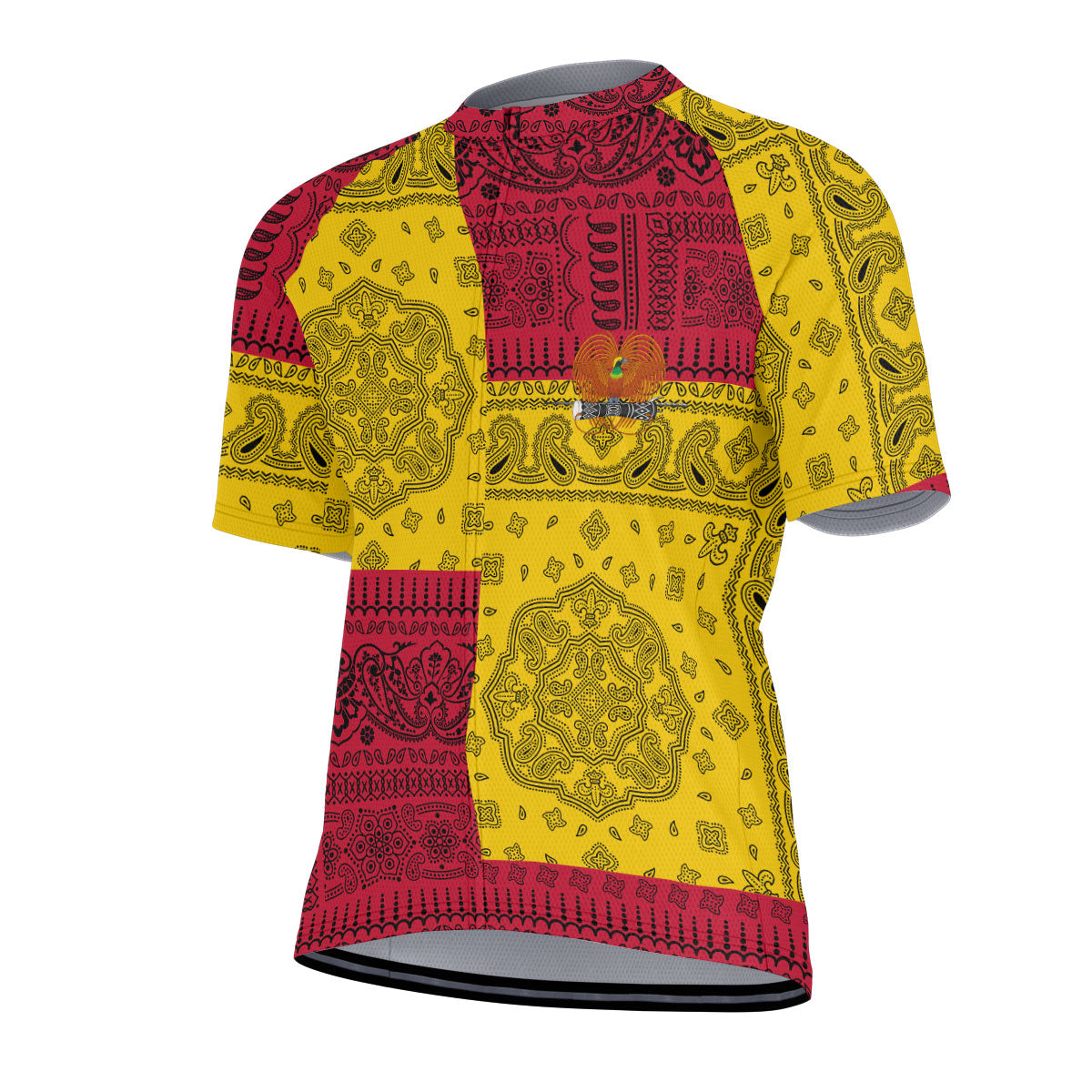 Papua New Guinea Men Cycling Jersey Flag And Paisley Basic Style 2