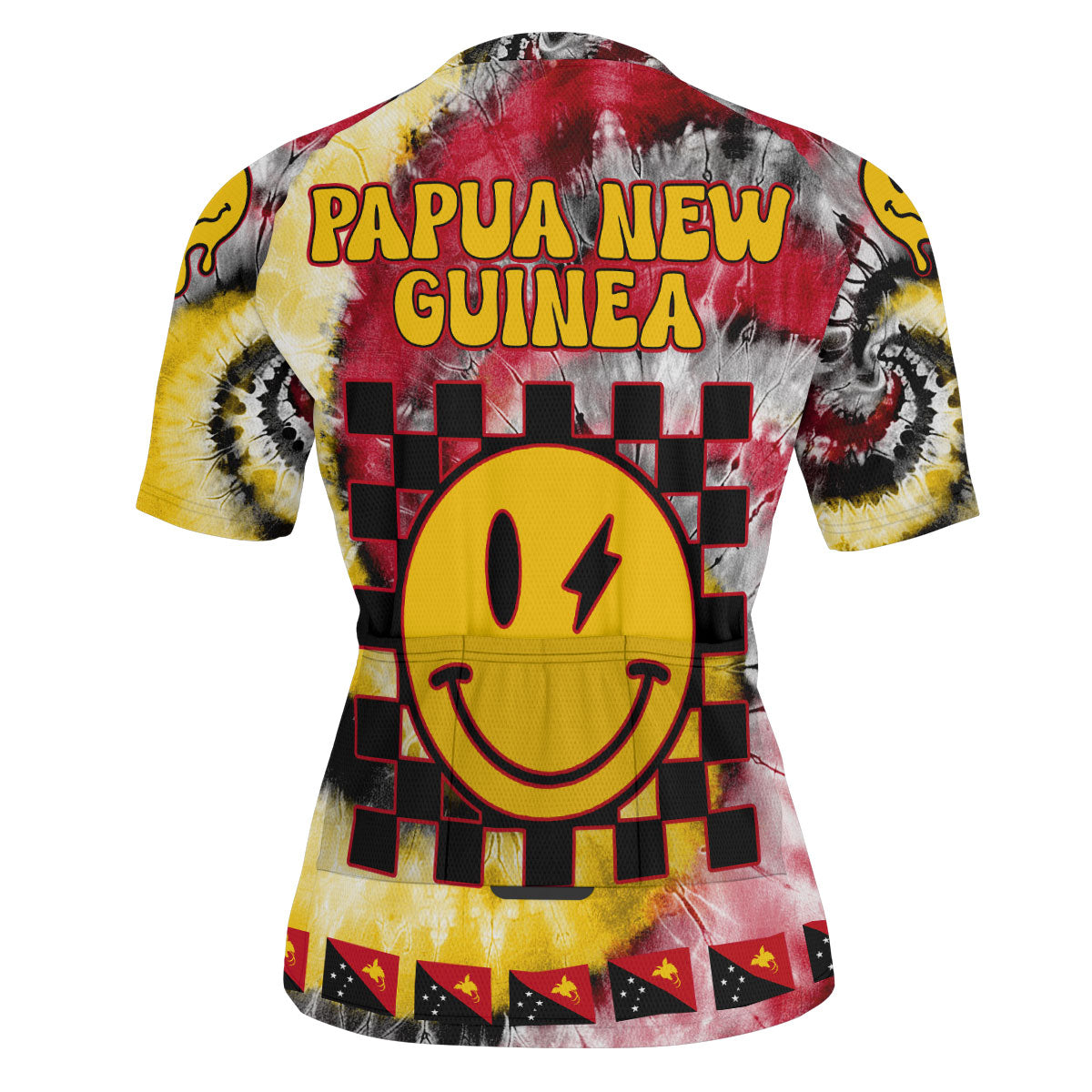 Papua New Guinea Men Cycling Jersey Custom Tie Dye Style 3