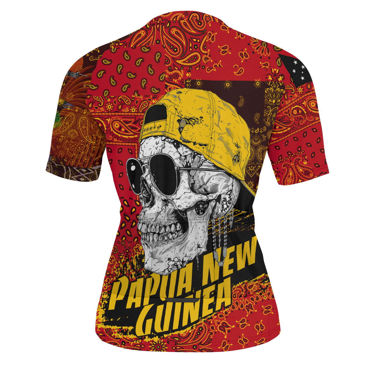 Papua New Guinea Men Cycling Jersey Paisley Flag And Skull Style 3