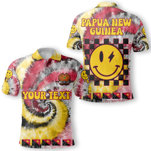 Papua New Guinea Polo Shirt Custom Tie Dye Style 1