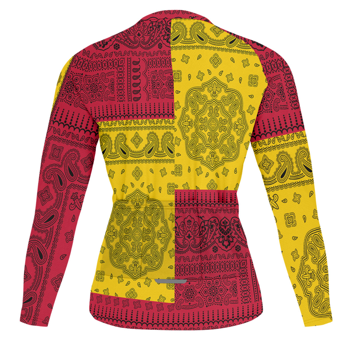 Papua New Guinea Raglan Men Cycling Jersey Long Sleeve Flag And Paisley Basic Style 2