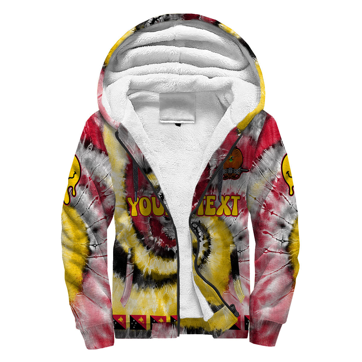 Papua New Guinea Sherpa Hoodie Custom Tie Dye Style 3