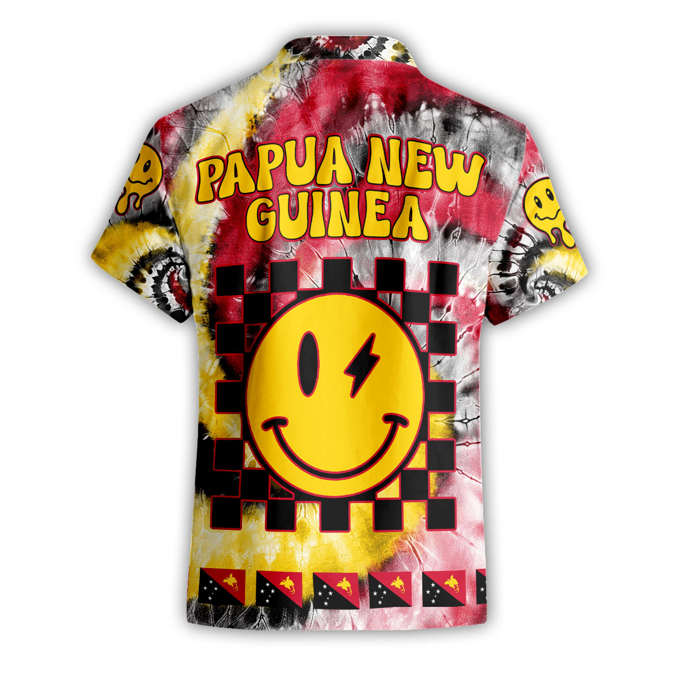 Papua New Guinea Short Sleeve Shirt Custom Tie Dye Style 2