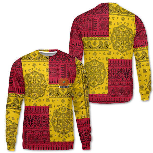 Papua New Guinea Sweatshirt Flag And Paisley Basic Style 1