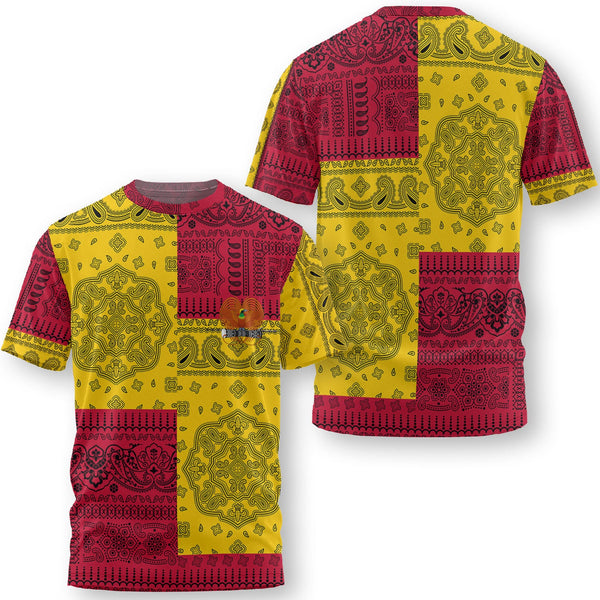 Papua New Guinea T Shirt Flag And Paisley Basic Style 1