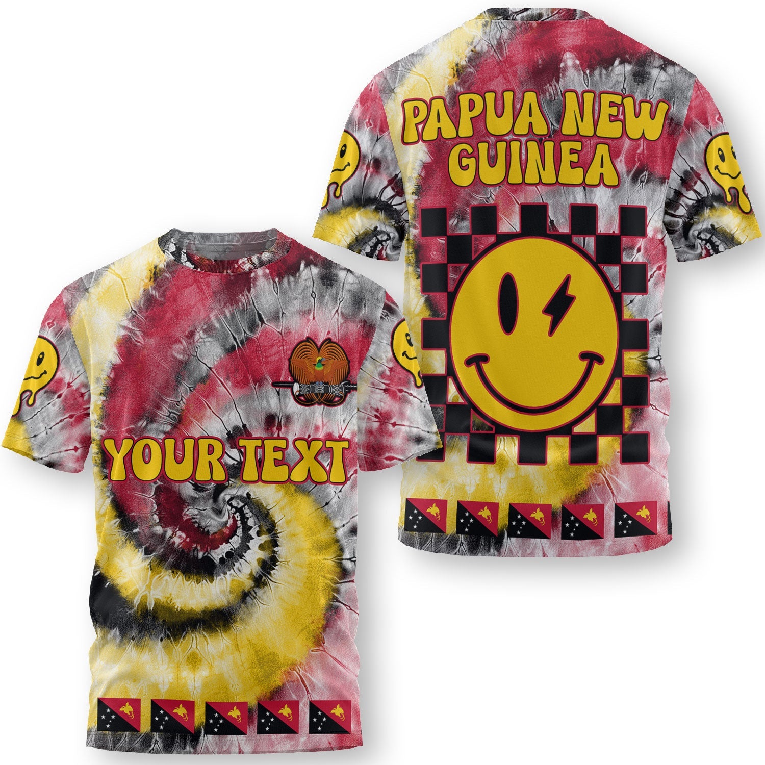 Papua New Guinea T Shirt Custom Tie Dye Style 3